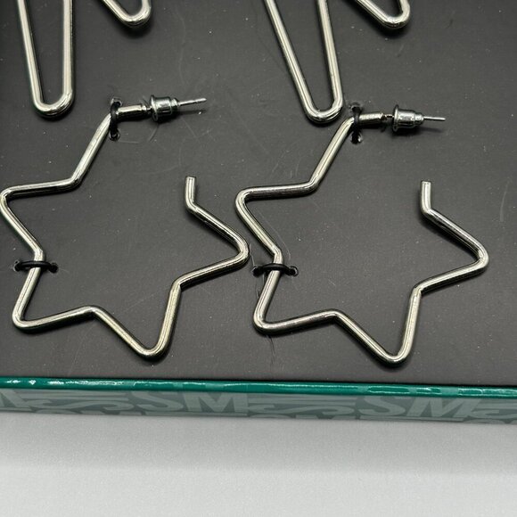 NWT Steve Madden Silvertone Earrings Pavé Star Bracelet Jewelry Gift Set - Picture 4 of 8